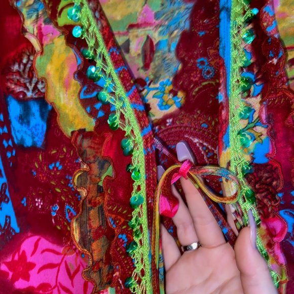 In Love Paris Tie-In-The-Front Blouse Top - Picture 4 of 5